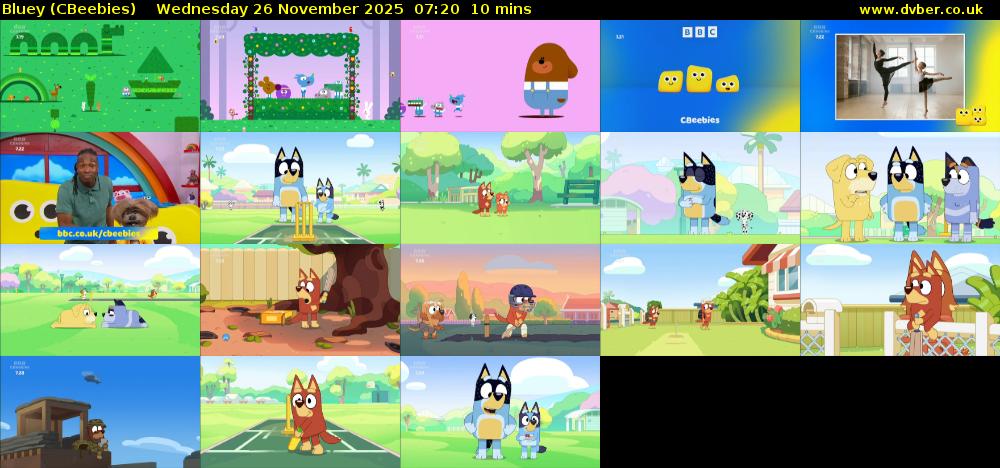 Bluey (CBeebies) Wednesday 26 November 2025 07:20 - 07:30