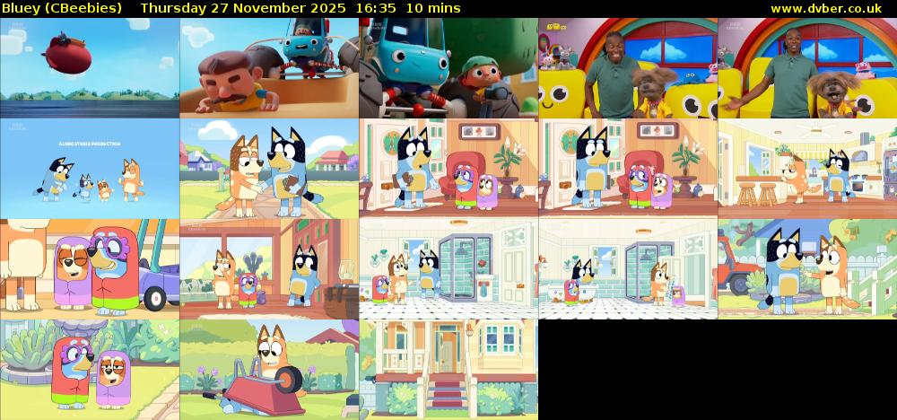 Bluey (CBeebies) Thursday 27 November 2025 16:35 - 16:45