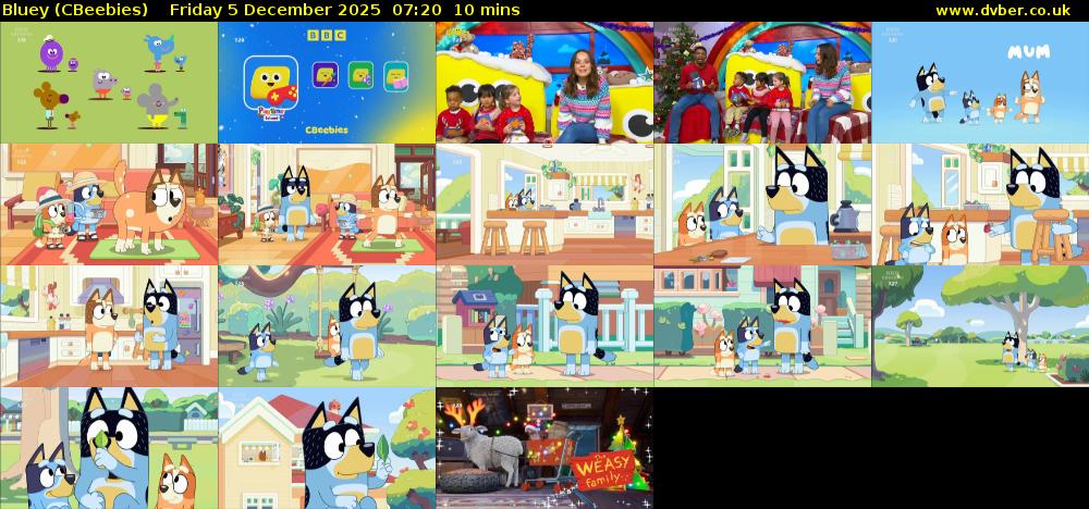 Bluey (CBeebies) Friday 5 December 2025 07:20 - 07:30