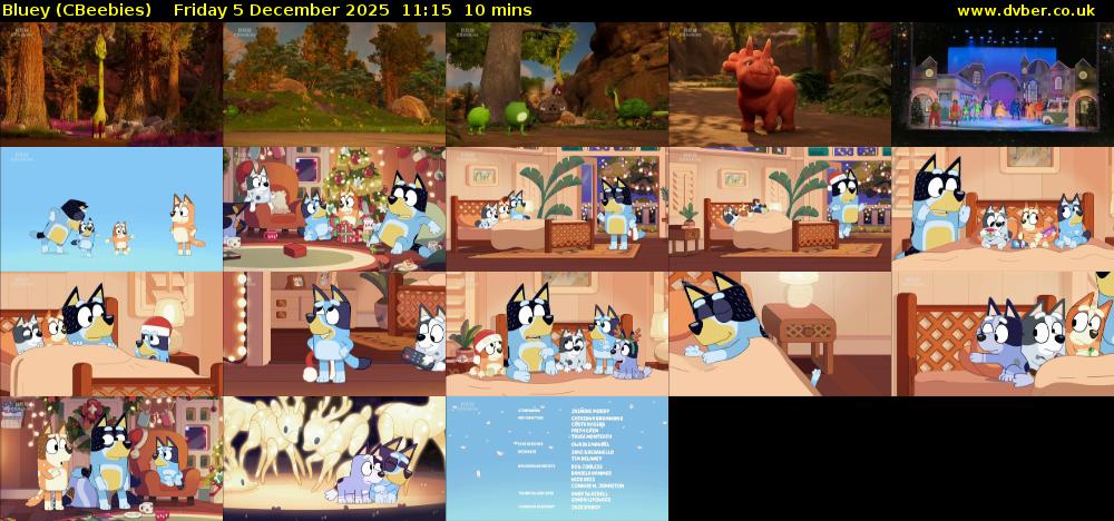 Bluey (CBeebies) Friday 5 December 2025 11:15 - 11:25