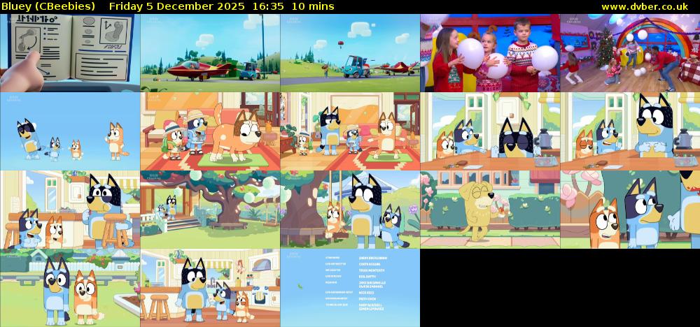 Bluey (CBeebies) Friday 5 December 2025 16:35 - 16:45