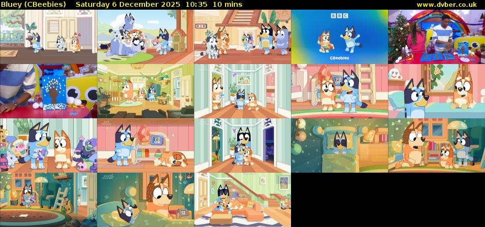 Bluey (CBeebies) Saturday 6 December 2025 10:35 - 10:45