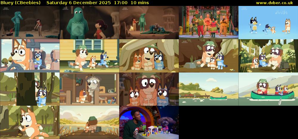 Bluey (CBeebies) Saturday 6 December 2025 17:00 - 17:10