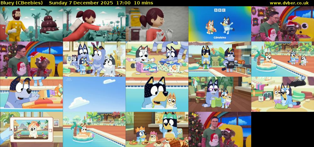 Bluey (CBeebies) Sunday 7 December 2025 17:00 - 17:10