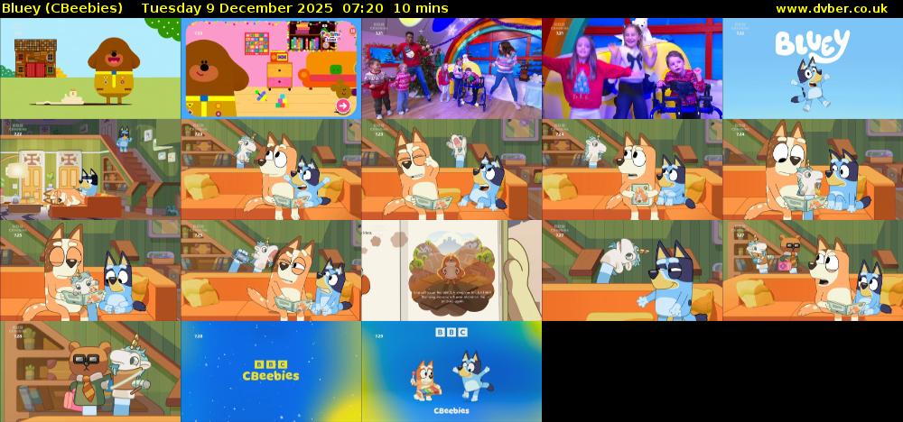 Bluey (CBeebies) Tuesday 9 December 2025 07:20 - 07:30