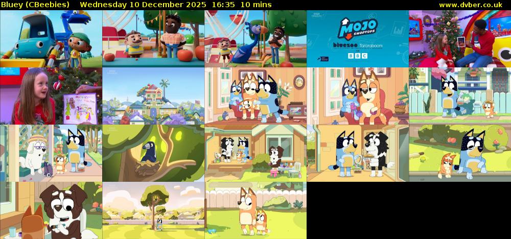 Bluey (CBeebies) Wednesday 10 December 2025 16:35 - 16:45