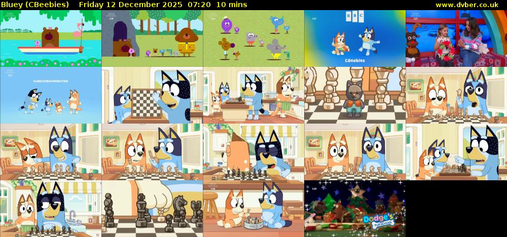 Bluey (CBeebies) Friday 12 December 2025 07:20 - 07:30