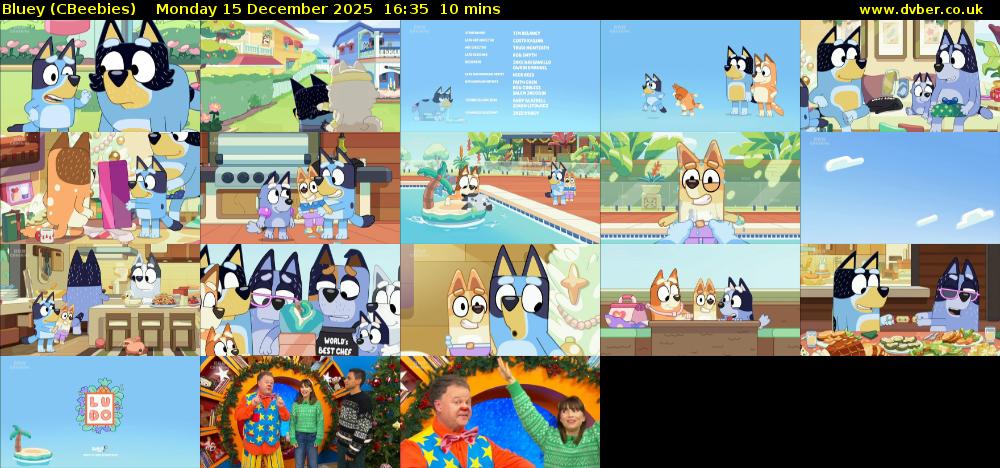 Bluey (CBeebies) Monday 15 December 2025 16:35 - 16:45