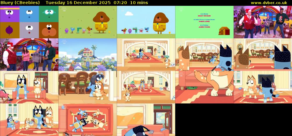 Bluey (CBeebies) Tuesday 16 December 2025 07:20 - 07:30