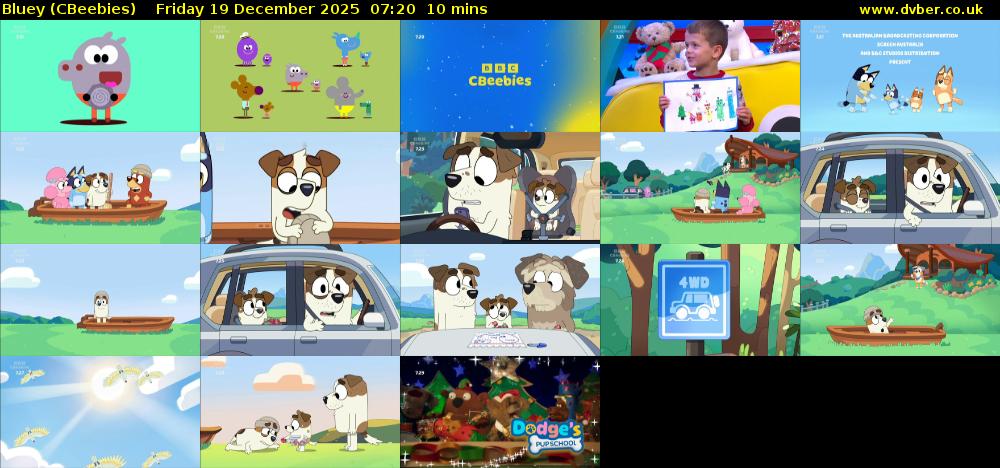 Bluey (CBeebies) Friday 19 December 2025 07:20 - 07:30