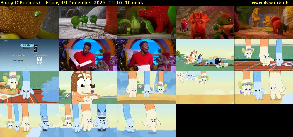 Bluey (CBeebies) Friday 19 December 2025 11:10 - 11:20
