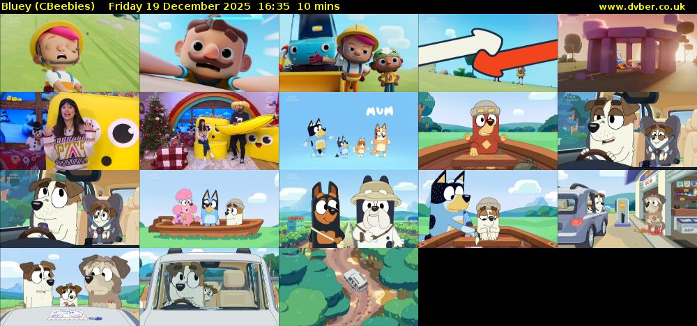 Bluey (CBeebies) Friday 19 December 2025 16:35 - 16:45