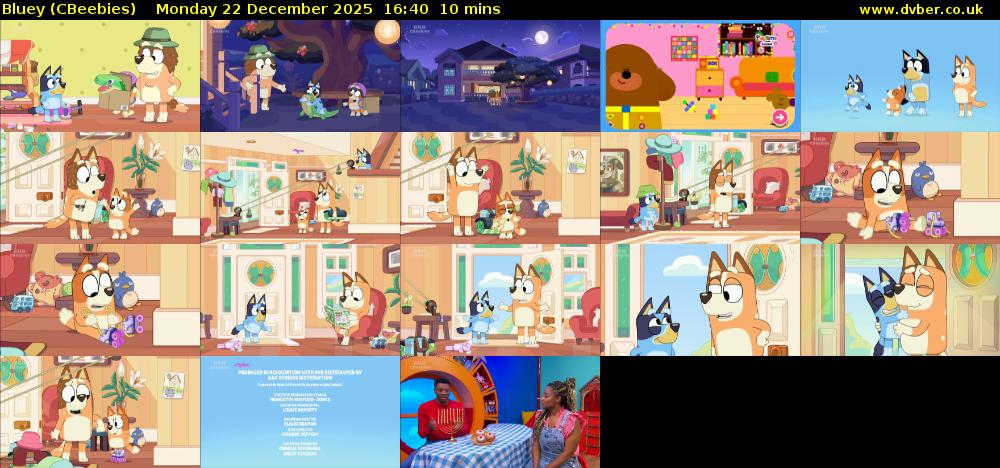 Bluey (CBeebies) Monday 22 December 2025 16:40 - 16:50