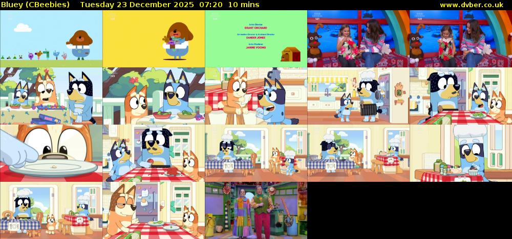 Bluey (CBeebies) Tuesday 23 December 2025 07:20 - 07:30
