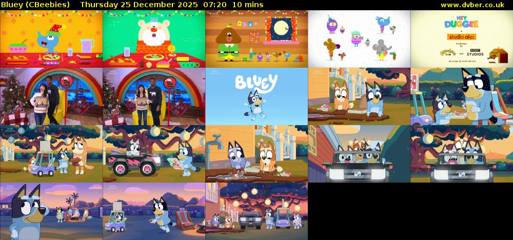 Bluey (CBeebies) Thursday 25 December 2025 07:20 - 07:30