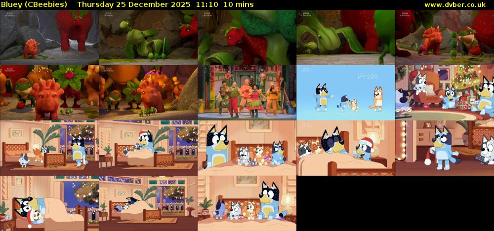 Bluey (CBeebies) Thursday 25 December 2025 11:10 - 11:20
