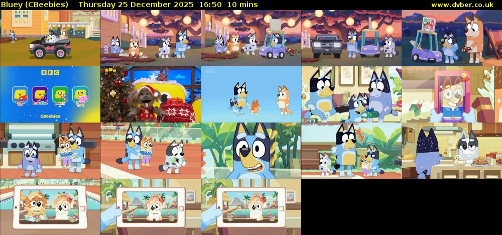 Bluey (CBeebies) Thursday 25 December 2025 16:50 - 17:00