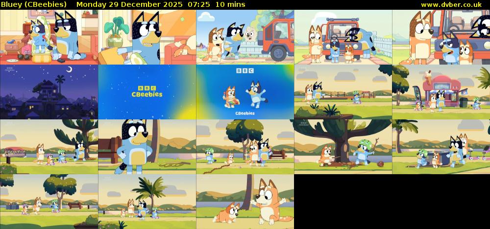 Bluey (CBeebies) Monday 29 December 2025 07:25 - 07:35