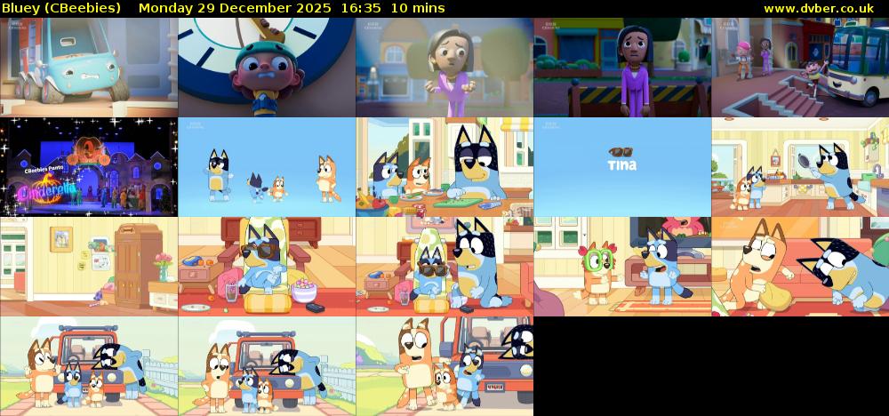 Bluey (CBeebies) Monday 29 December 2025 16:35 - 16:45
