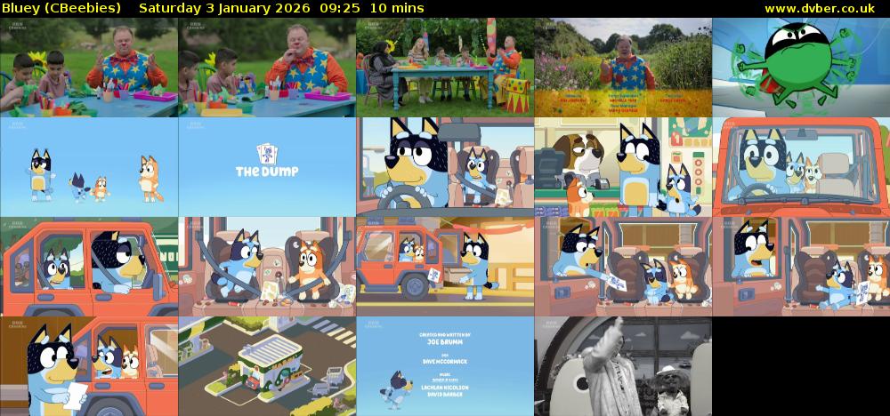 Bluey (CBeebies) Saturday 3 January 2026 09:25 - 09:35