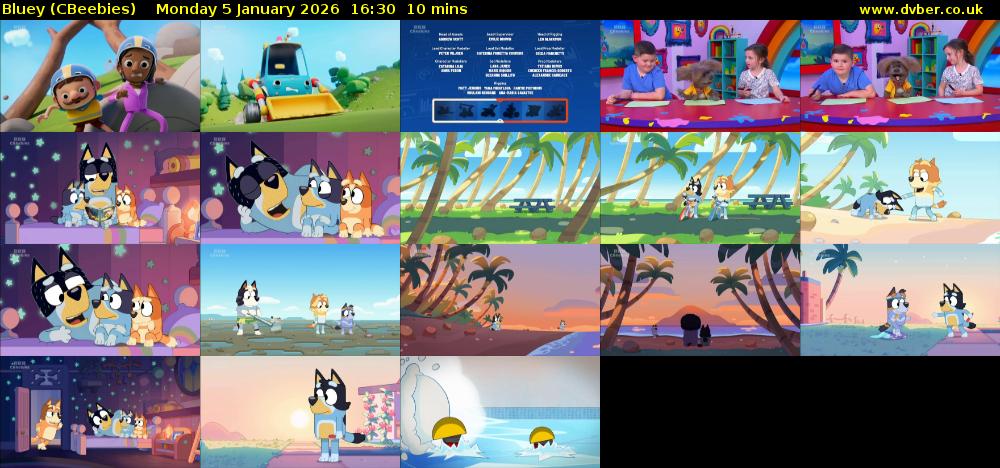 Bluey (CBeebies) Monday 5 January 2026 16:30 - 16:40