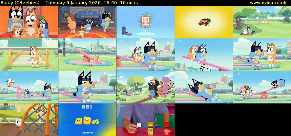 Bluey (CBeebies) Tuesday 6 January 2026 16:40 - 16:50