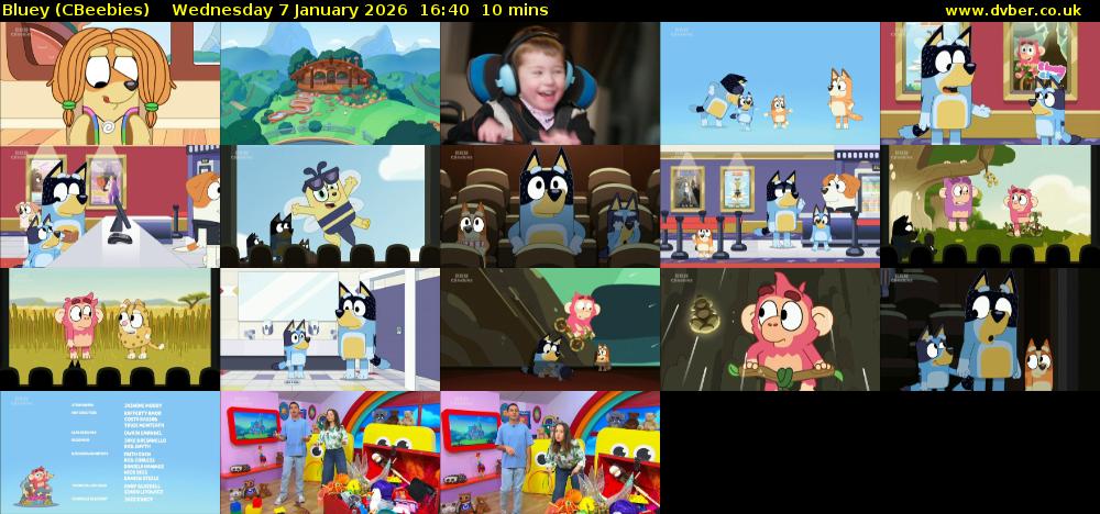 Bluey (CBeebies) Wednesday 7 January 2026 16:40 - 16:50