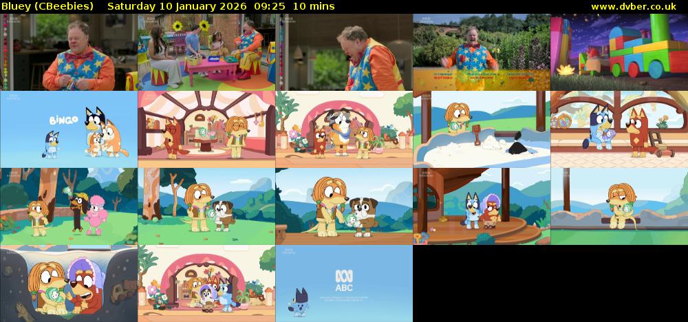 Bluey (CBeebies) Saturday 10 January 2026 09:25 - 09:35