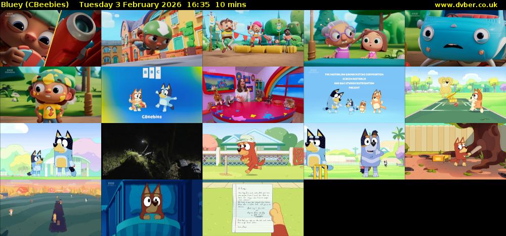 Bluey (CBeebies) Tuesday 3 February 2026 16:35 - 16:45