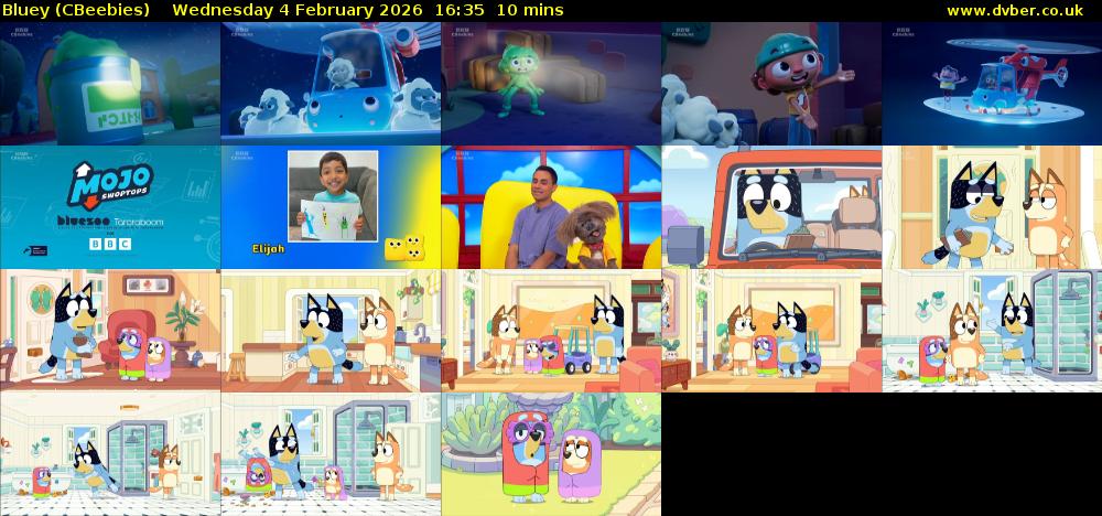 Bluey (CBeebies) Wednesday 4 February 2026 16:35 - 16:45