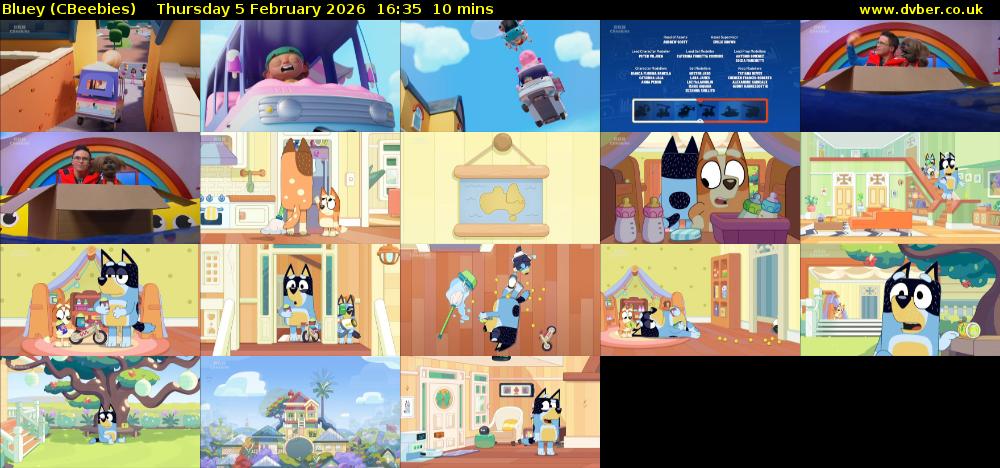 Bluey (CBeebies) Thursday 5 February 2026 16:35 - 16:45