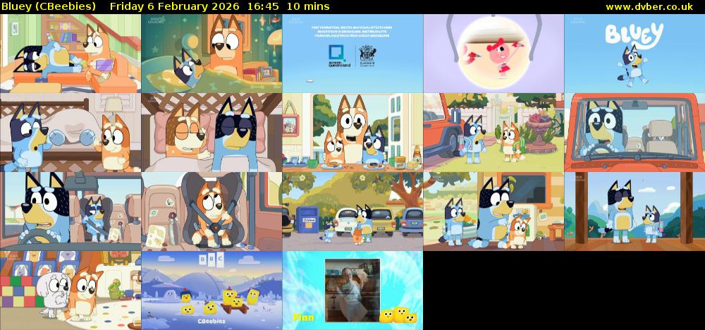 Bluey (CBeebies) Friday 6 February 2026 16:45 - 16:55