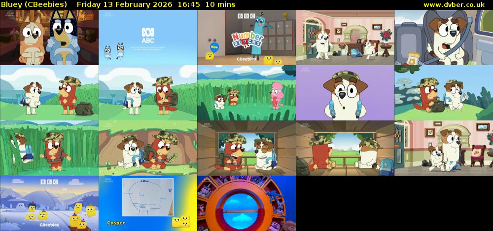 Bluey (CBeebies) Friday 13 February 2026 16:45 - 16:55
