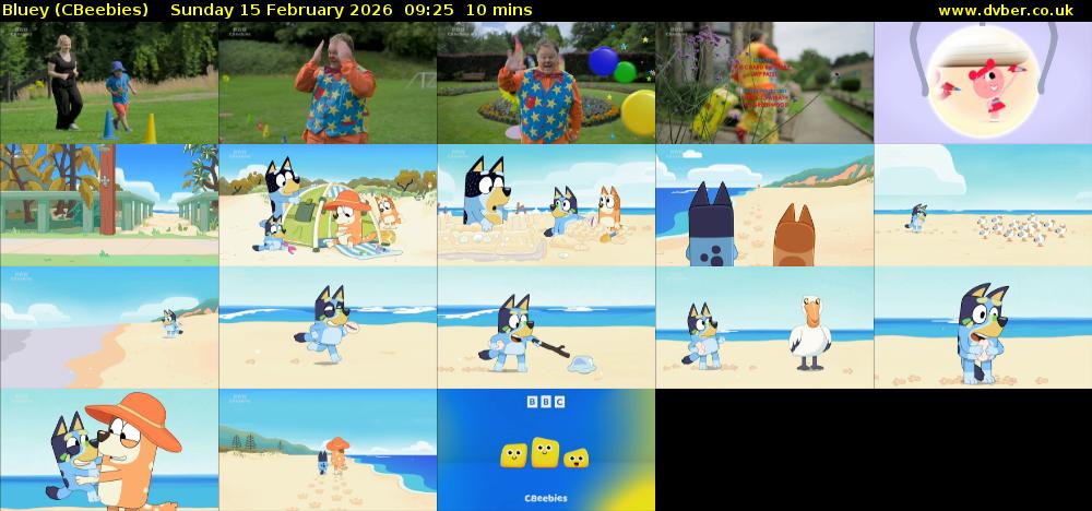 Bluey (CBeebies) Sunday 15 February 2026 09:25 - 09:35