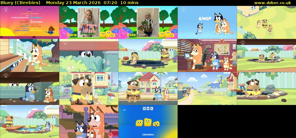 Bluey (CBeebies) Monday 23 March 2026 07:20 - 07:30
