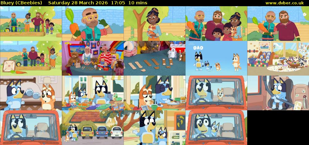 Bluey (CBeebies) Saturday 28 March 2026 17:05 - 17:15