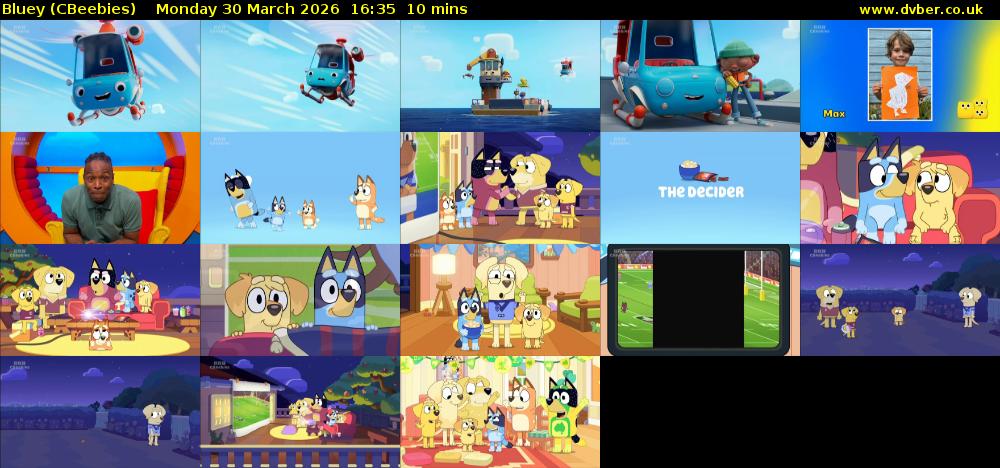 Bluey (CBeebies) Monday 30 March 2026 16:35 - 16:45