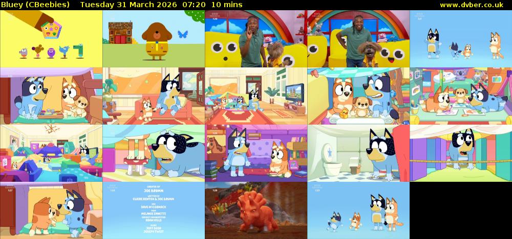 Bluey (CBeebies) Tuesday 31 March 2026 07:20 - 07:30