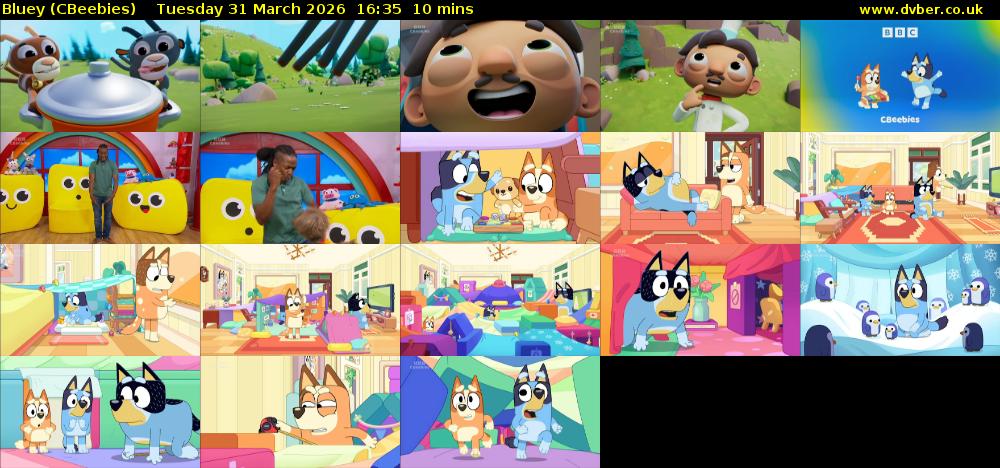Bluey (CBeebies) Tuesday 31 March 2026 16:35 - 16:45