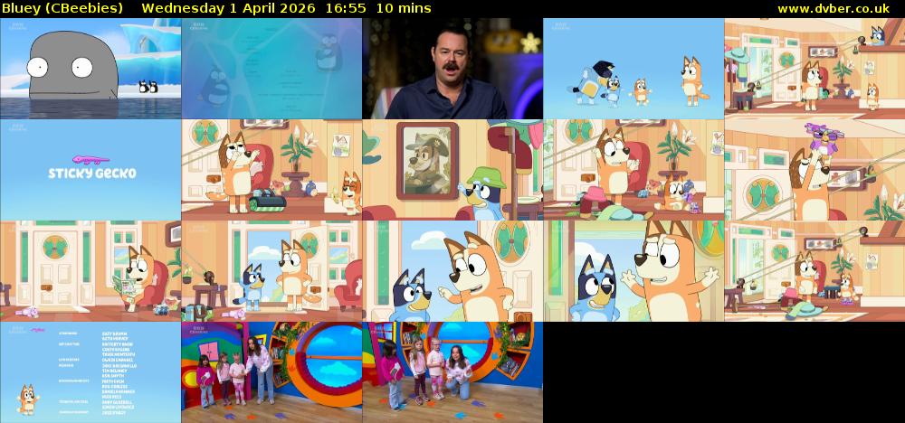 Bluey (CBeebies) Wednesday 1 April 2026 16:55 - 17:05