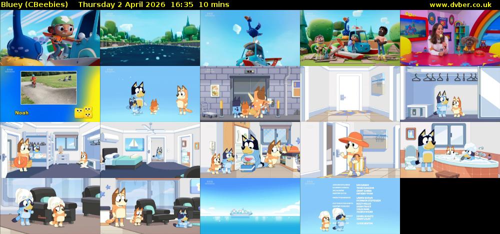 Bluey (CBeebies) Thursday 2 April 2026 16:35 - 16:45