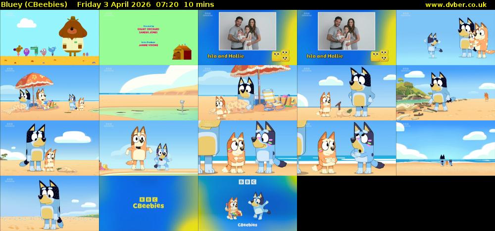Bluey (CBeebies) Friday 3 April 2026 07:20 - 07:30