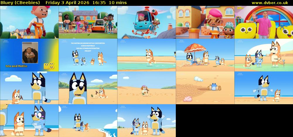 Bluey (CBeebies) Friday 3 April 2026 16:35 - 16:45
