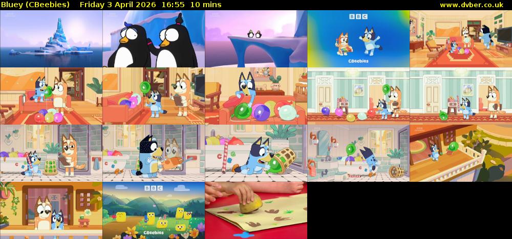 Bluey (CBeebies) Friday 3 April 2026 16:55 - 17:05