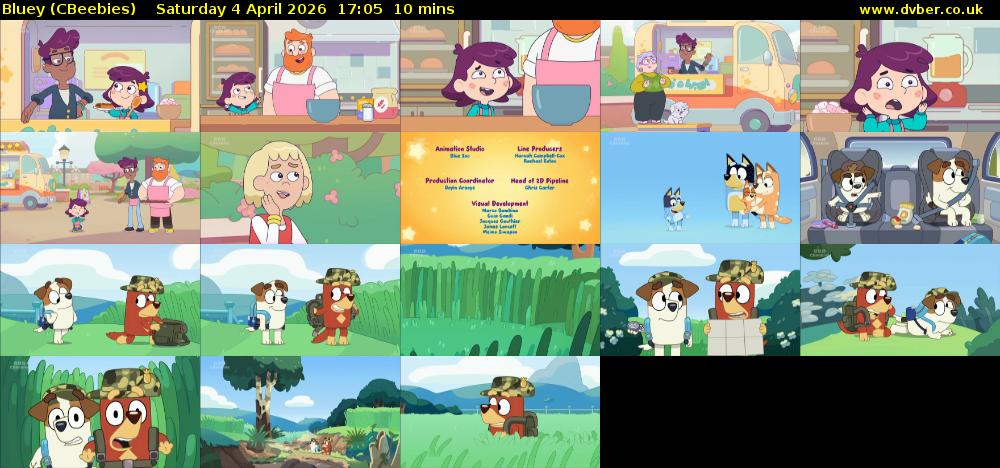 Bluey (CBeebies) Saturday 4 April 2026 17:05 - 17:15