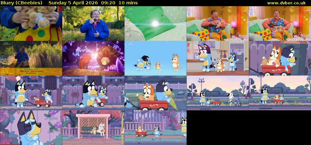 Bluey (CBeebies) Sunday 5 April 2026 09:20 - 09:30
