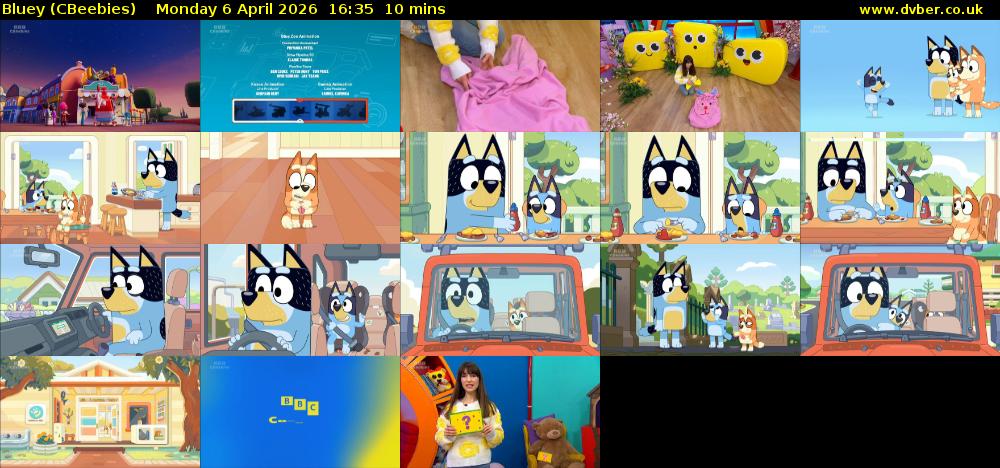 Bluey (CBeebies) Monday 6 April 2026 16:35 - 16:45