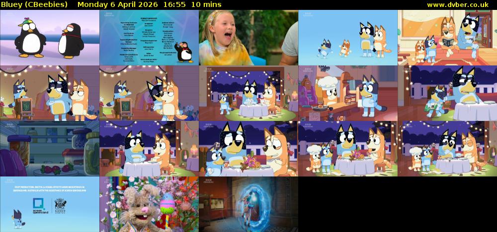 Bluey (CBeebies) Monday 6 April 2026 16:55 - 17:05