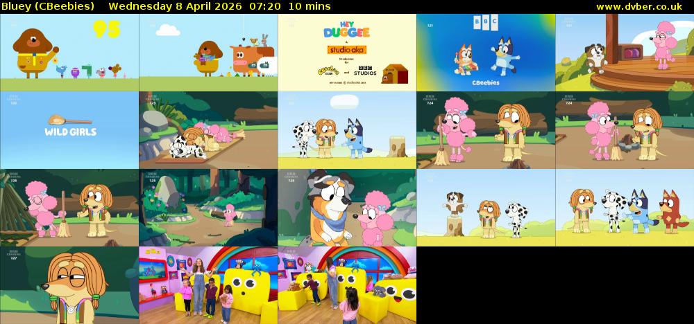 Bluey (CBeebies) Wednesday 8 April 2026 07:20 - 07:30