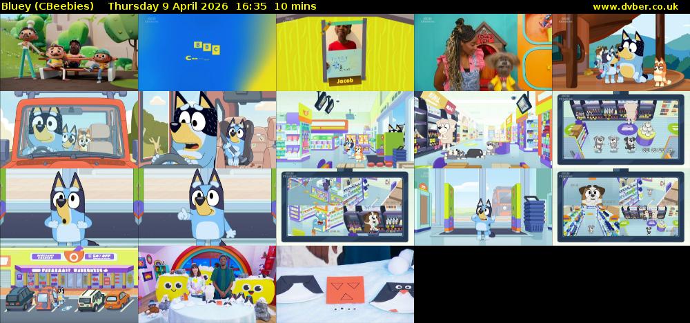 Bluey (CBeebies) Thursday 9 April 2026 16:35 - 16:45